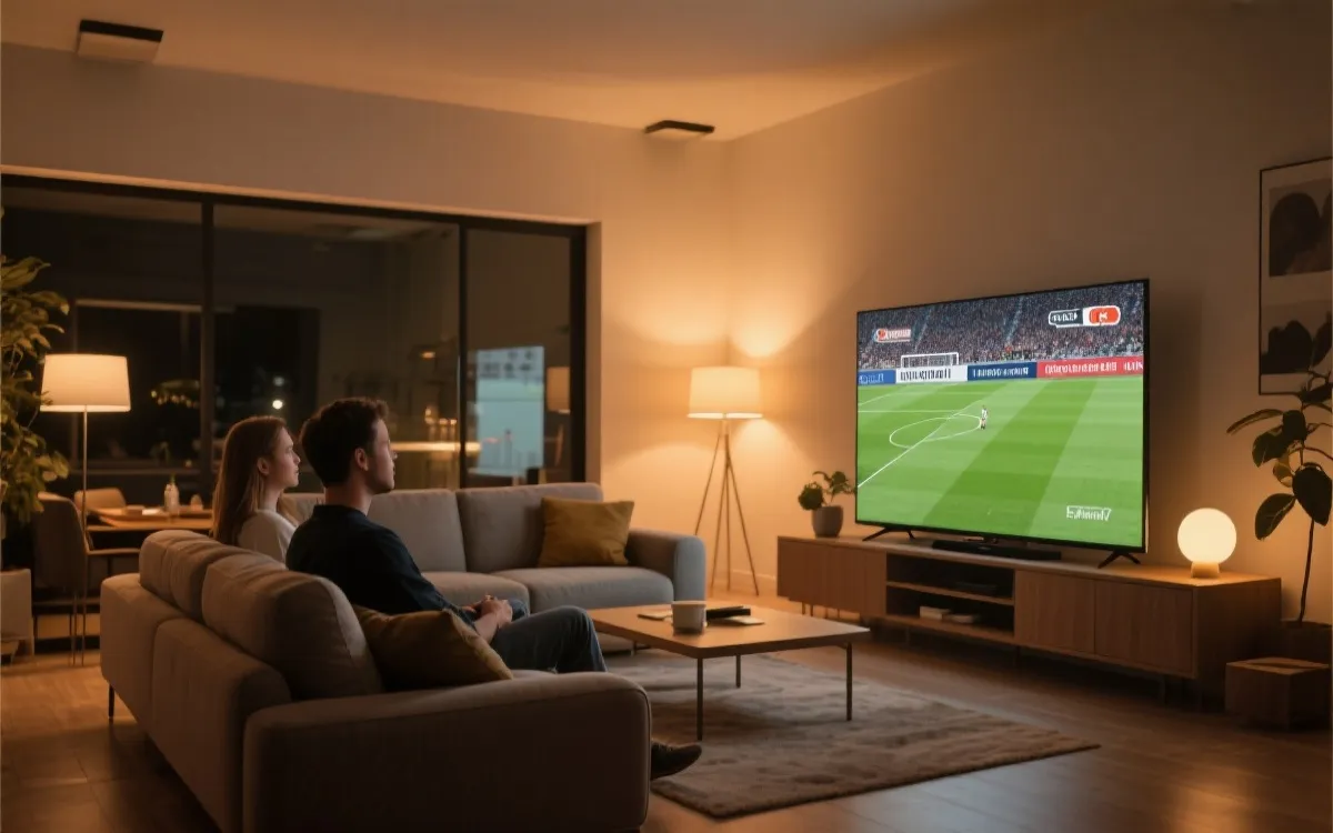 示意：在不同裝置上收看足球賽事